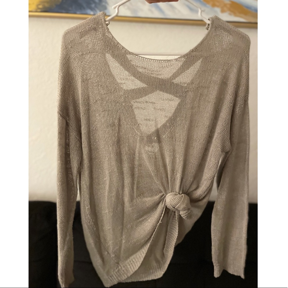 Urban outfitters. Gray tie-up sweater/cardigan
